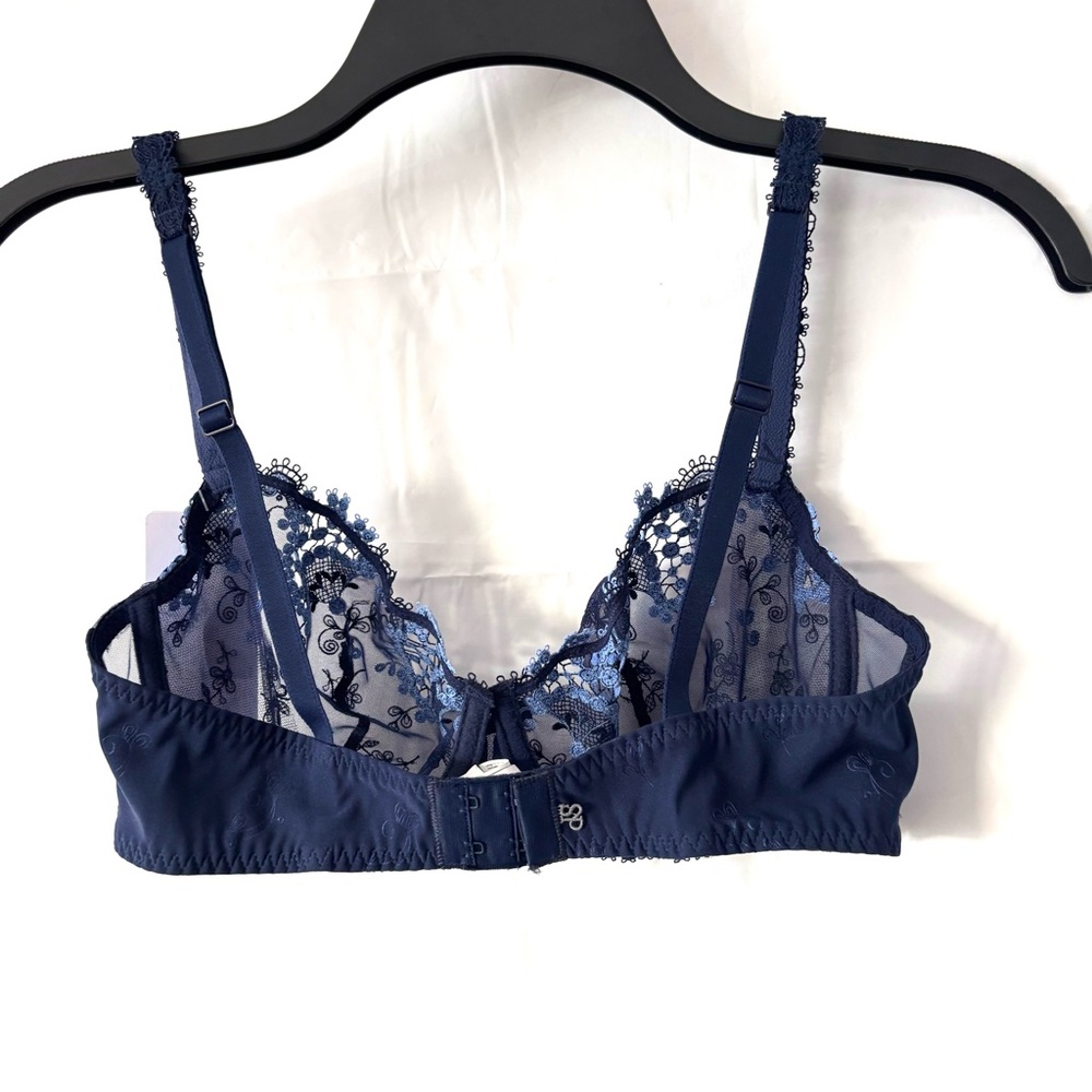 NWT Simone Perele Blue Wish Lace Demi Cut Bra SZ 34D - Picture 6 of 13